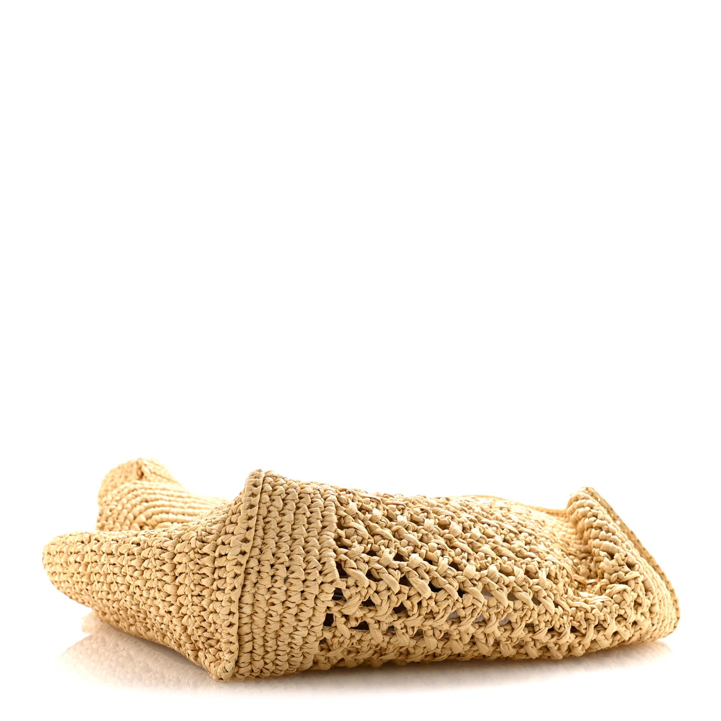 Raffia Crochet Woven Tote Bag Beige