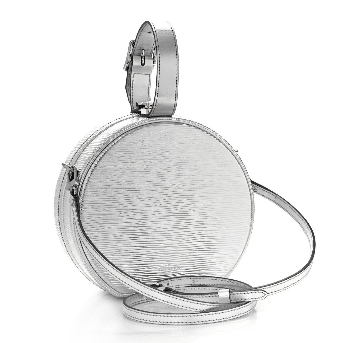 Metallic Epi Petite Boite Chapeau Silver