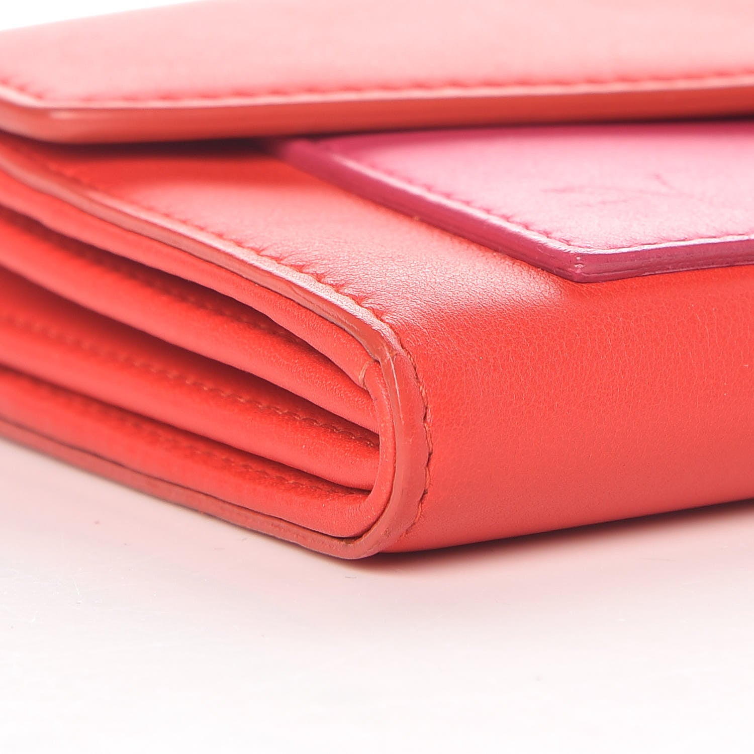 Christian Dior Calfskin Bi-Color Wallet On Chain Red Pink 8 of 12