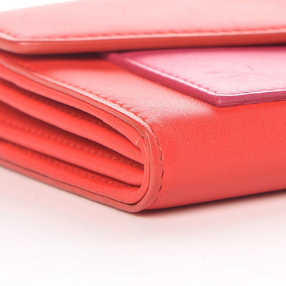 Christian Dior Calfskin Bi-Color Wallet On Chain Red Pink 8 of 12