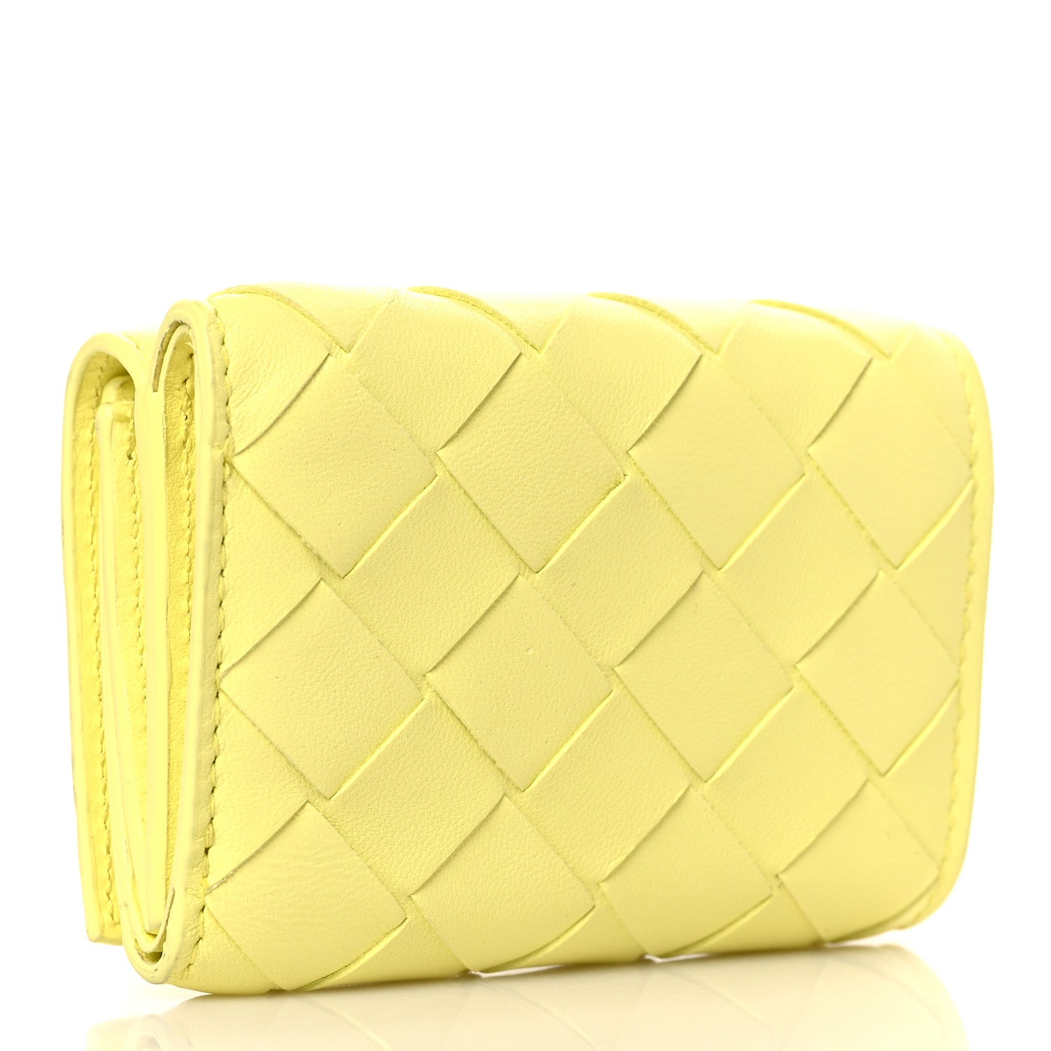 Bottega Veneta Nappa Intrecciato Tri-fold Wallet Yellow 3 of 6