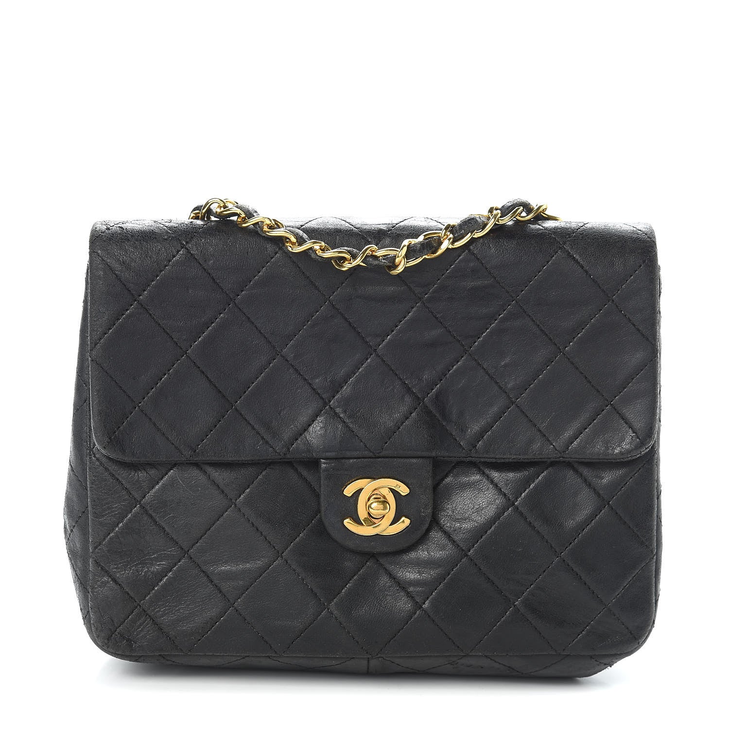 Chanel Lambskin Quilted Mini Square Flap Black 1 of 14