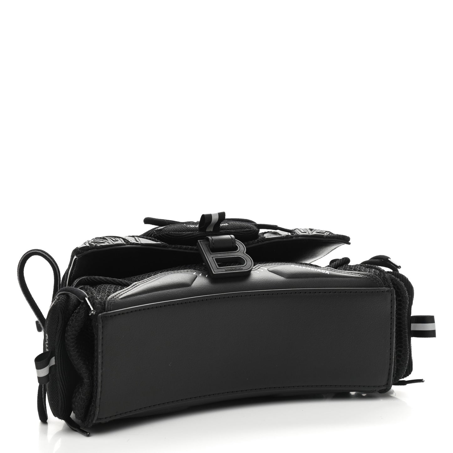 Faux Calfskin Fabric Small Sneakerhead Top Handle Bag Black