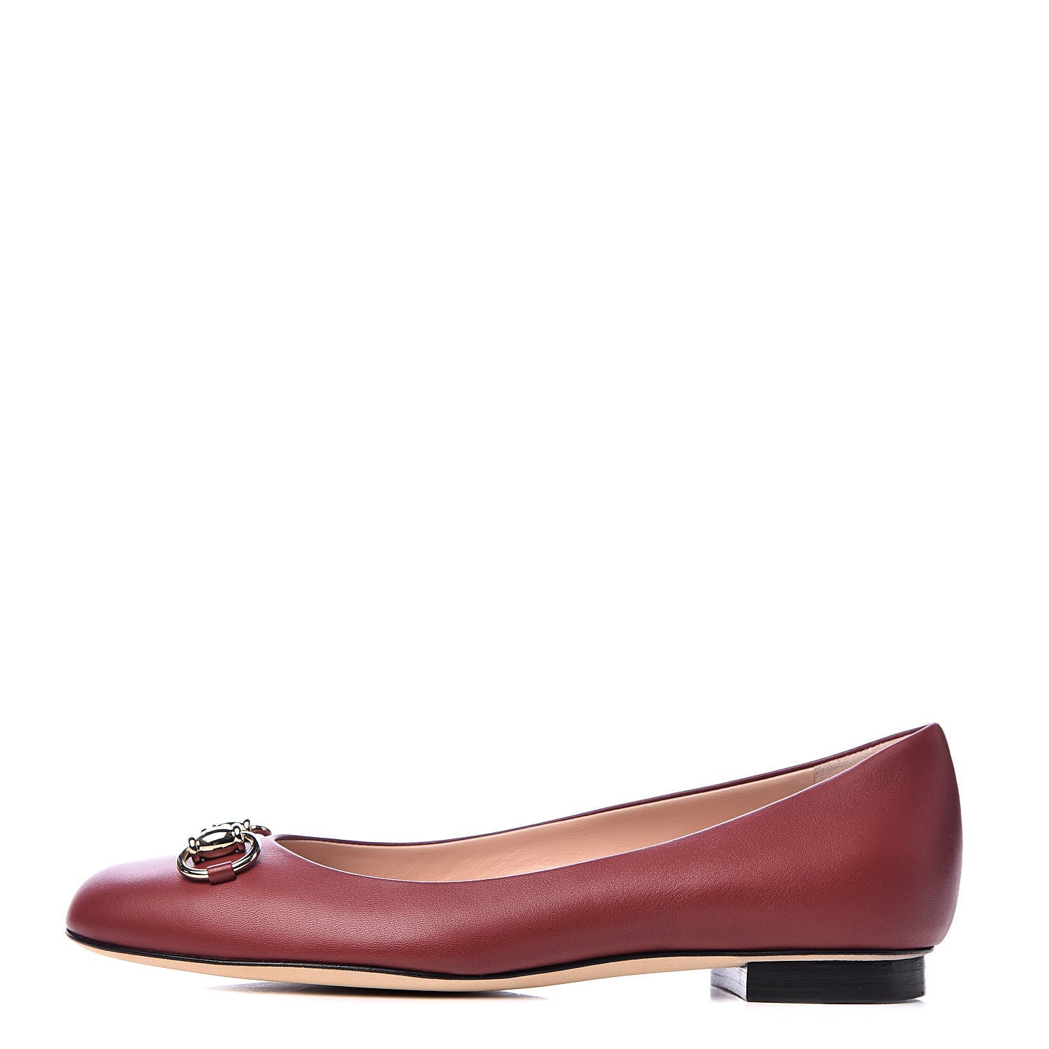 Gucci Calfskin Horsebit Ballerina Flats 36 Red 1 of 11