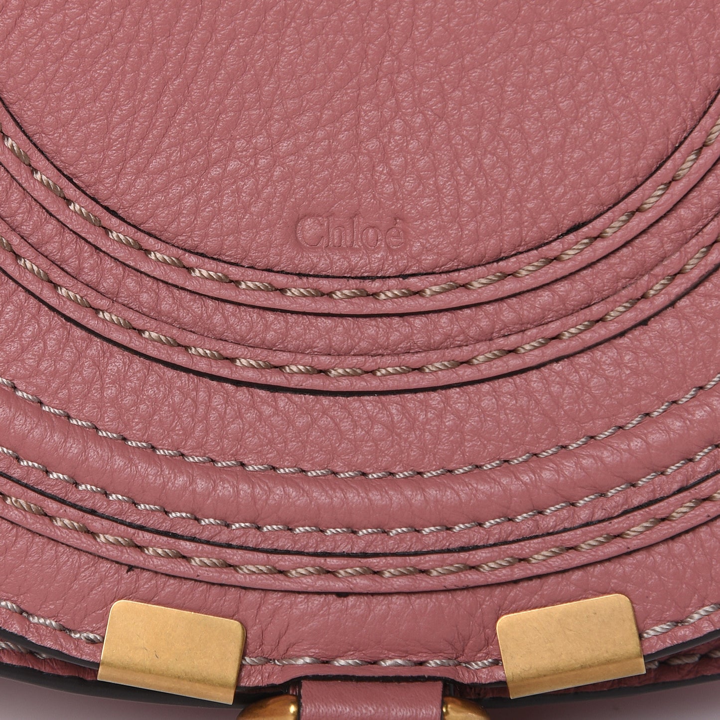 Calfskin Mini Marcie Round Crossbody Bag Rusty Pink