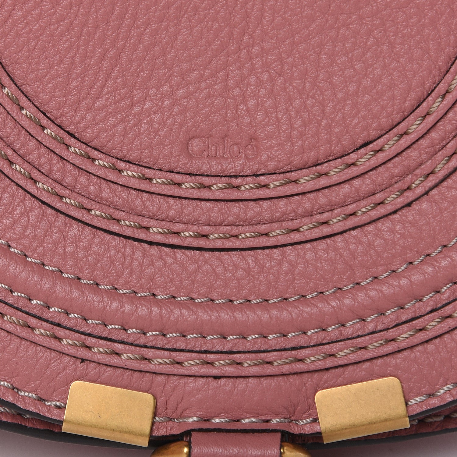 Chloe Calfskin Mini Marcie Round Crossbody Bag Rusty Pink 9 of 9