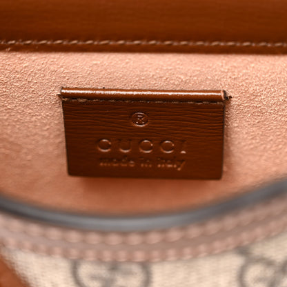 Gucci GG Supreme Monogram Mini Horsebit 1955 Crossbody Bag Beige Brown Sugar 6 of 13