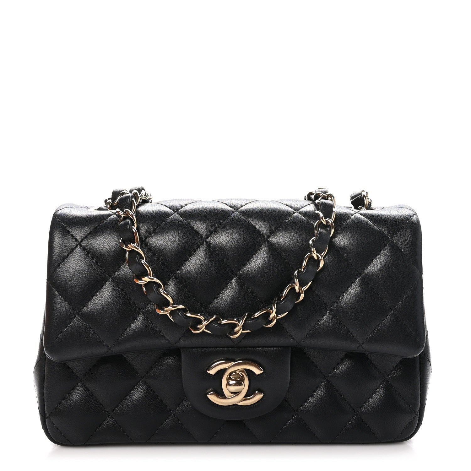 Chanel Lambskin Quilted Mini Rectangular Flap Black 1 of 11