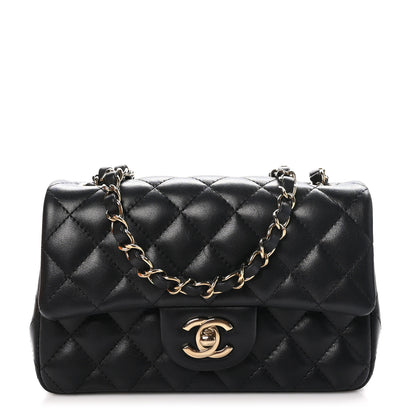 Chanel Lambskin Quilted Mini Rectangular Flap Black 1 of 11