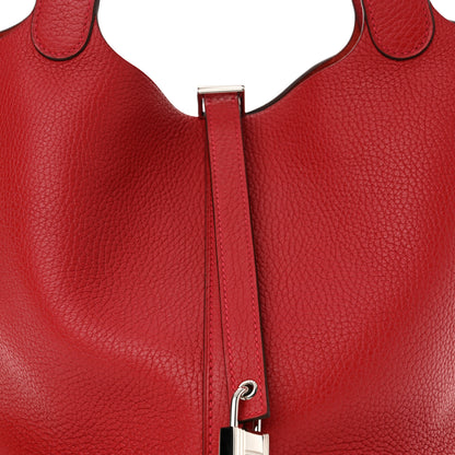 Hermes Taurillon Clemence Picotin Lock 22 MM Rouge Casaque 8 of 11