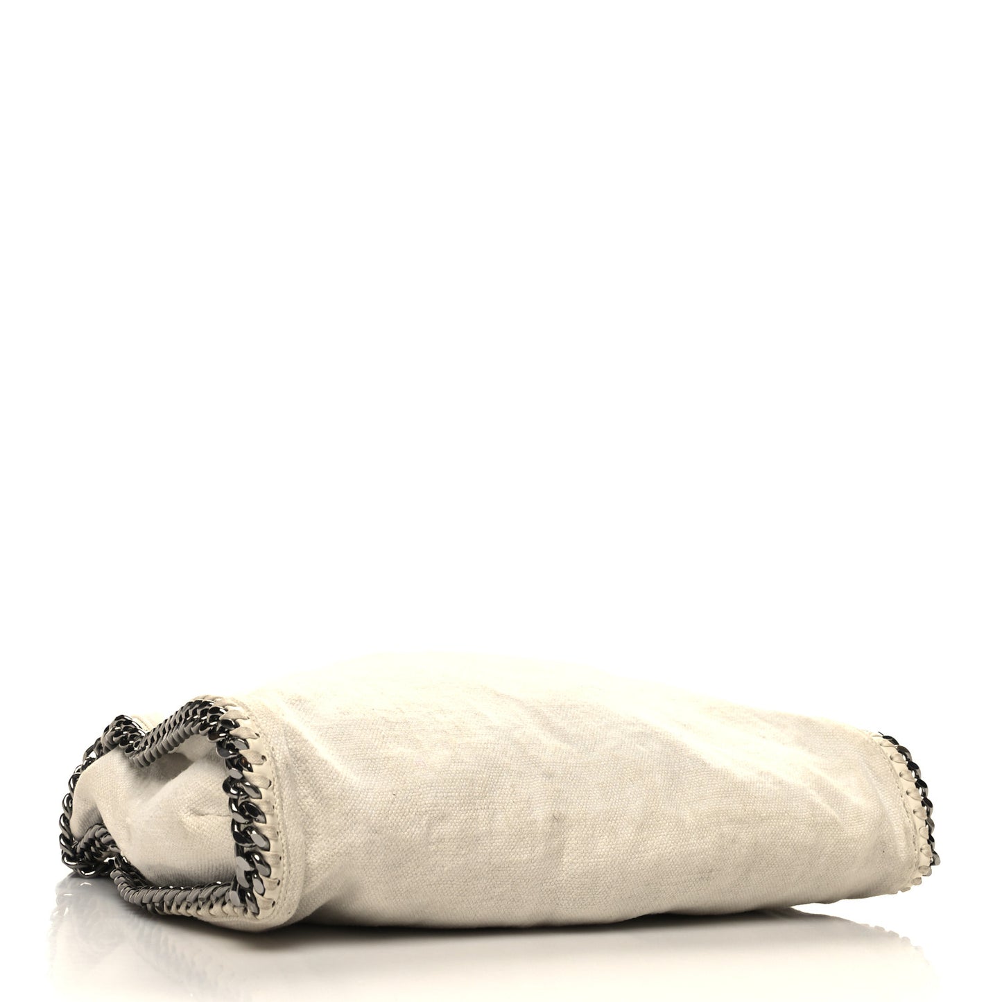 Linen Falabella Fold Over Tote Pure White