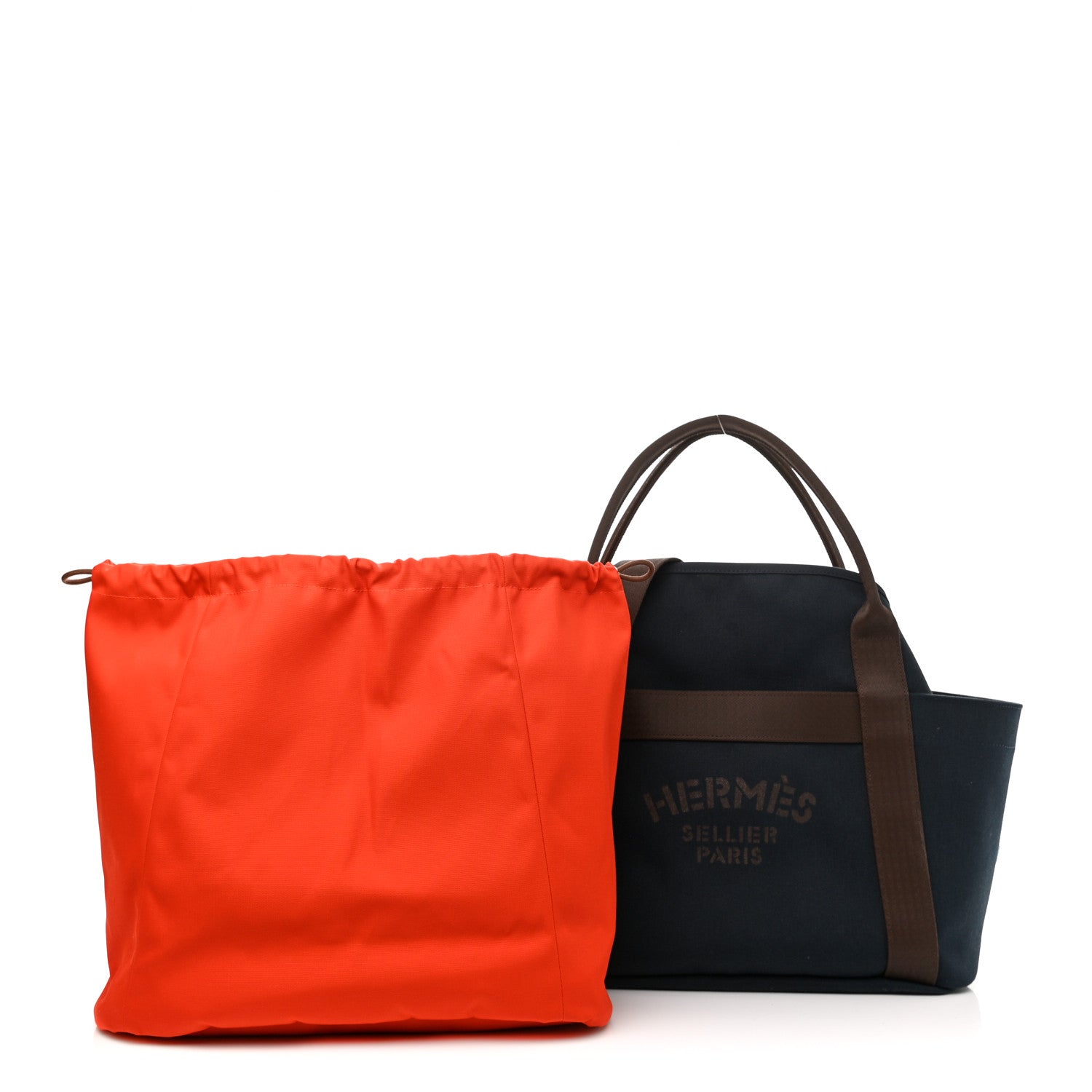 Hermes Canvas The Grooming Bag Bleu Navy Feu 4 of 15