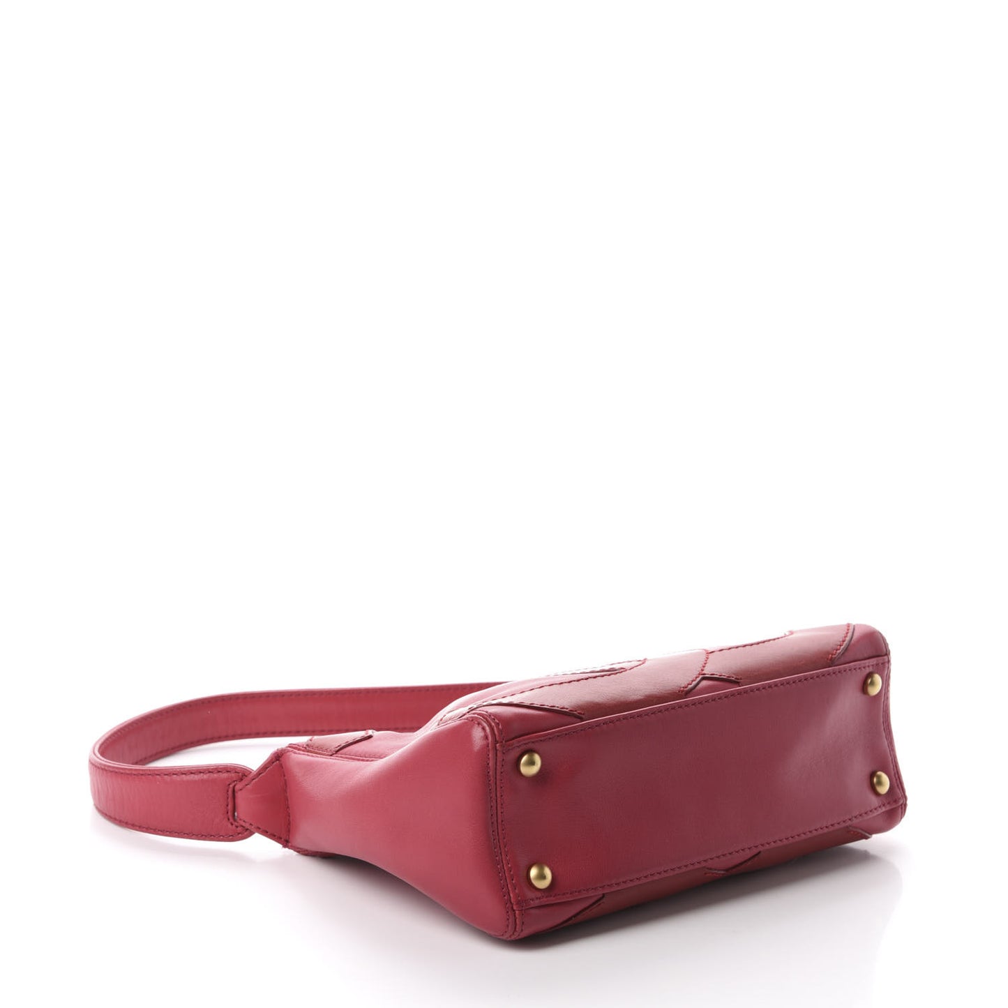 Lambskin CC Stitched Small Shoulder Bag Red Pink