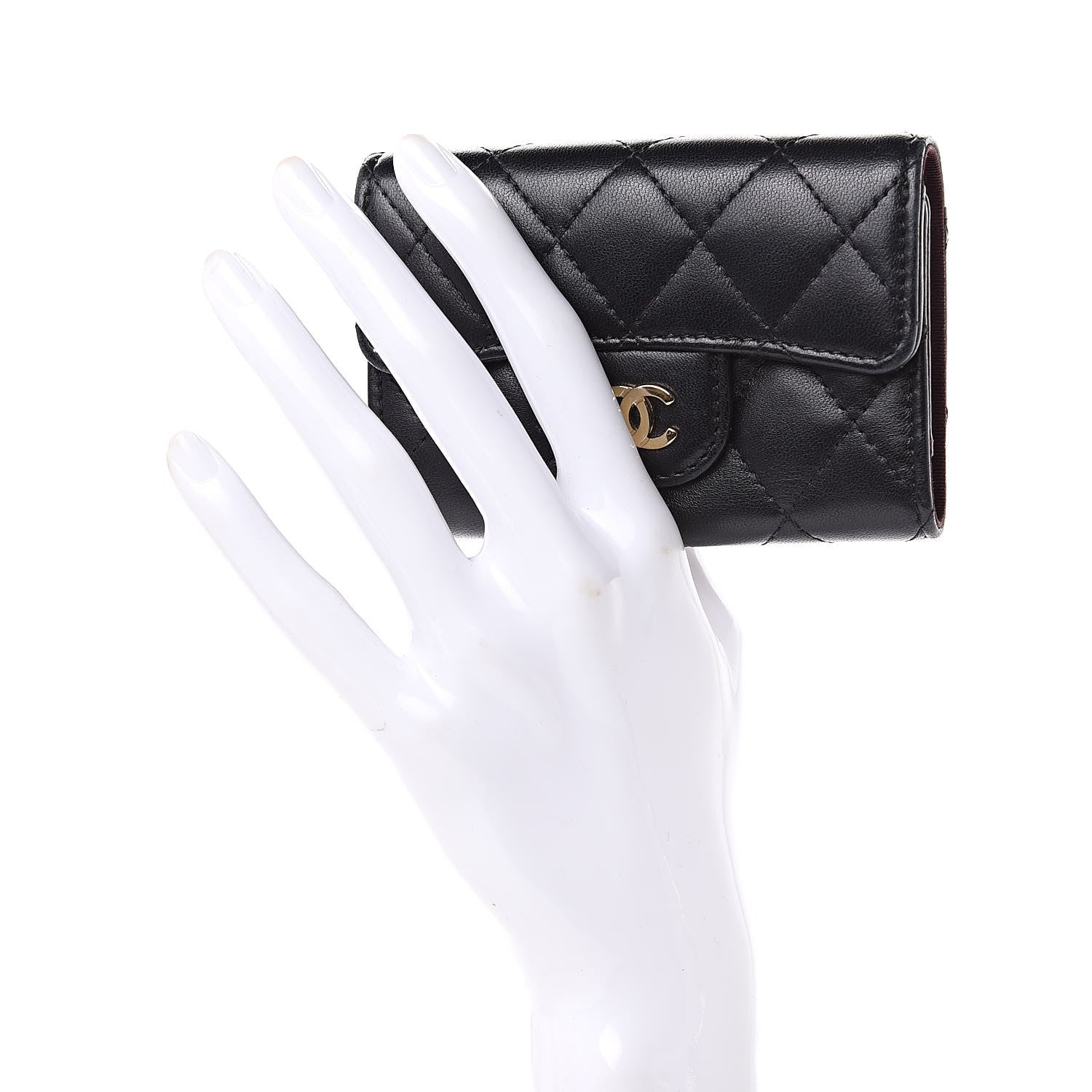 Chanel Lambskin Quilted 4 Key Holder Black 2 of 14