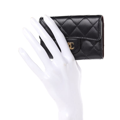Chanel Lambskin Quilted 4 Key Holder Black 2 of 14