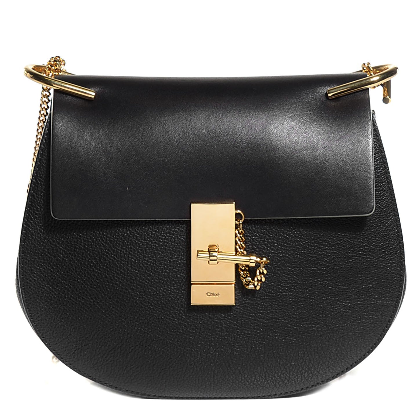 Goatskin Medium Drew Shoulder Bag Black