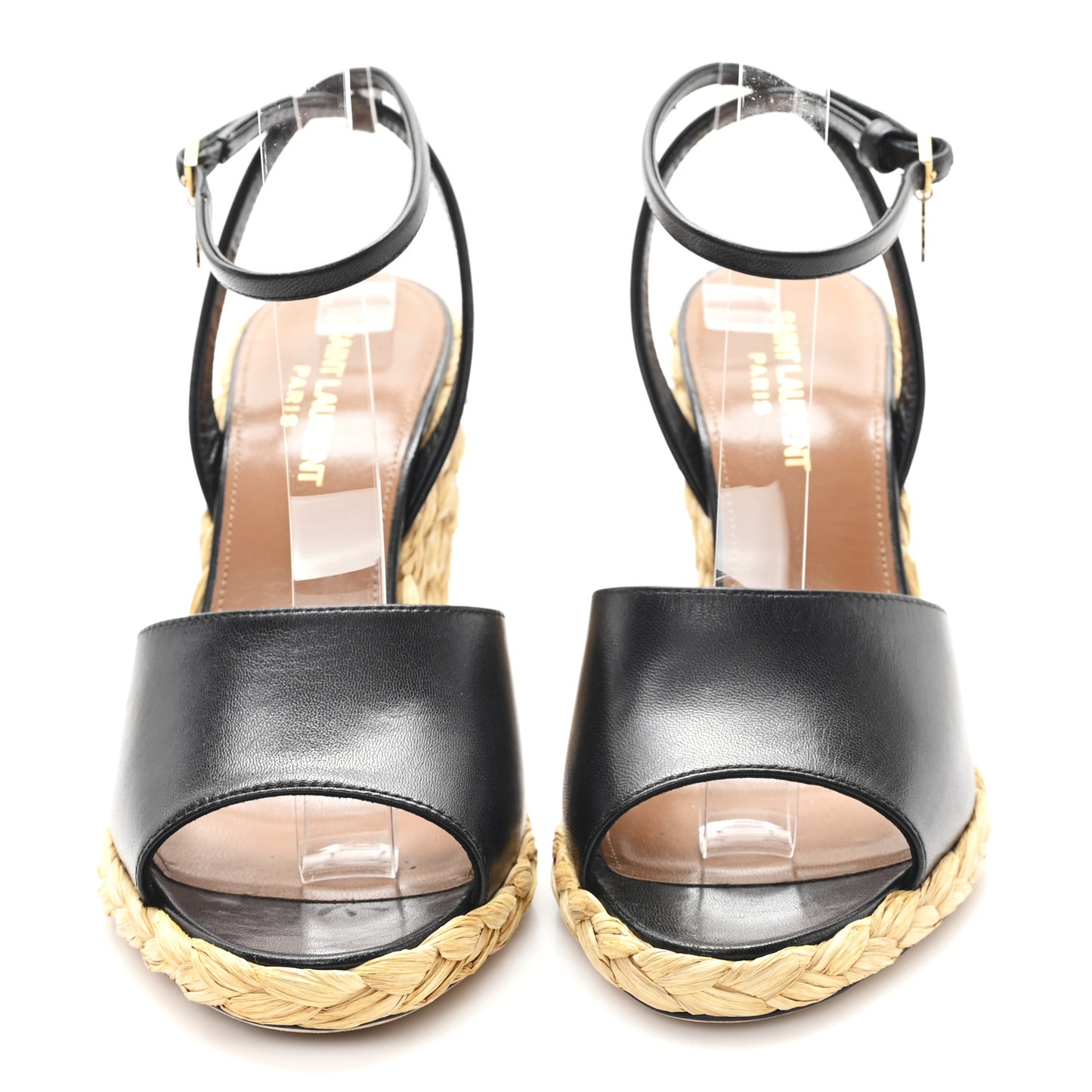 Calfskin Paloma Espadrille 95 Wedges 37.5 Black