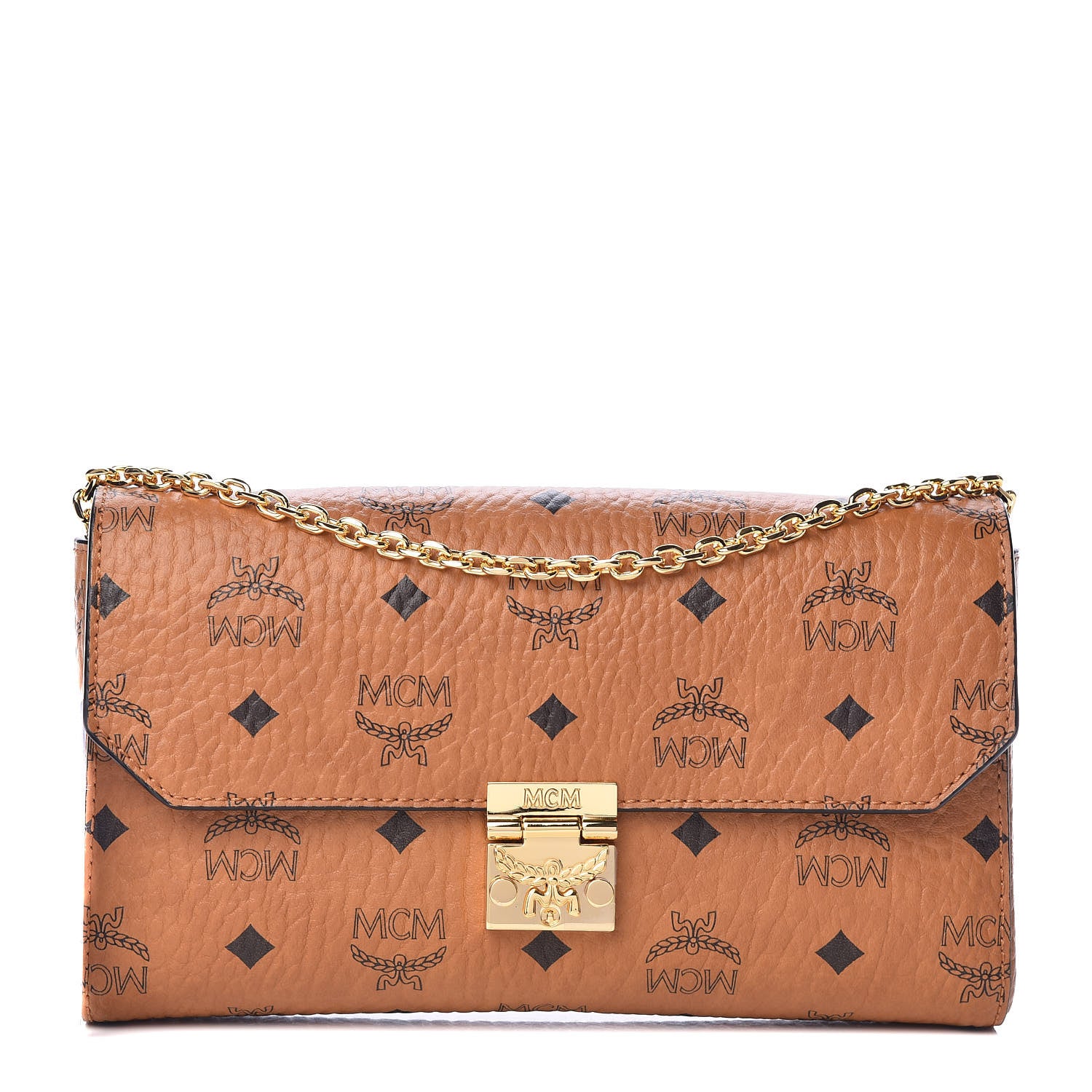MCM Visetos Small Millie Crossbody Bag Cognac 1 of 9