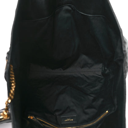 Saint Laurent Lambskin Quilted Maxi Icare Shopping Tote Black 6 of 9