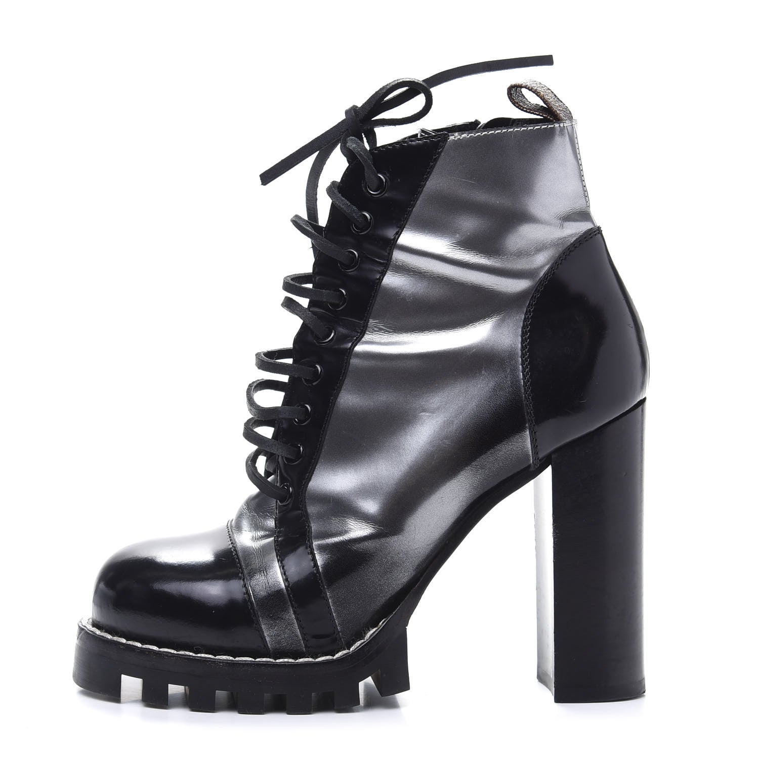 Louis Vuitton Metallic Calfskin Patent Star Trail Ankle Boots 38 Black 1 of 12
