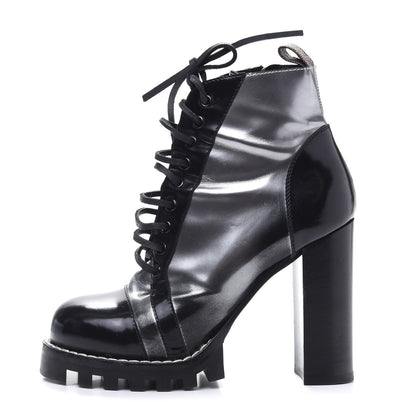 Louis Vuitton Metallic Calfskin Patent Star Trail Ankle Boots 38 Black 1 of 12