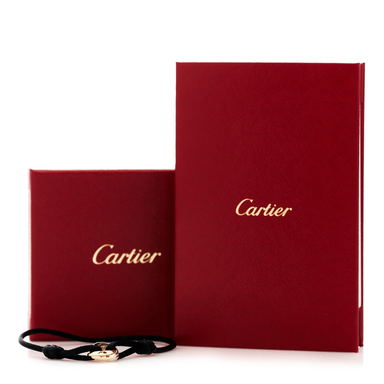 Cartier 18K Pink Yellow White Gold Trinity Adjustable Cord Bracelet Black 6 of 6