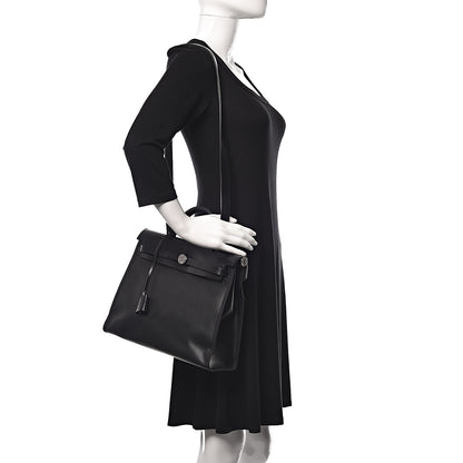 Hermes Toile H Berline Vache Hunter Herbag Zip PM 31 Black Ecru 2 of 18