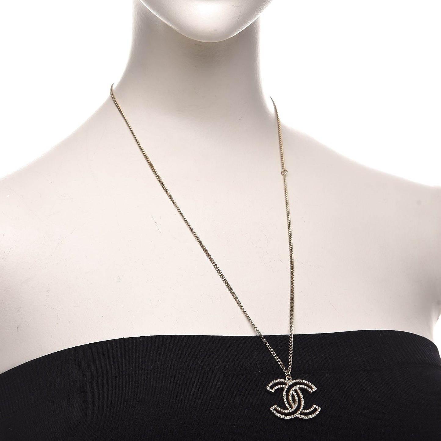 Crystal CC 100 Anniversary Necklace Gold