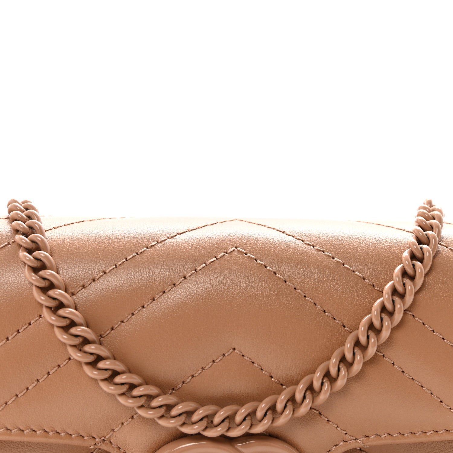 Gucci Calfskin Matelasse Monochrome Super Mini GG Marmont Shoulder Bag Camelia 7 of 10