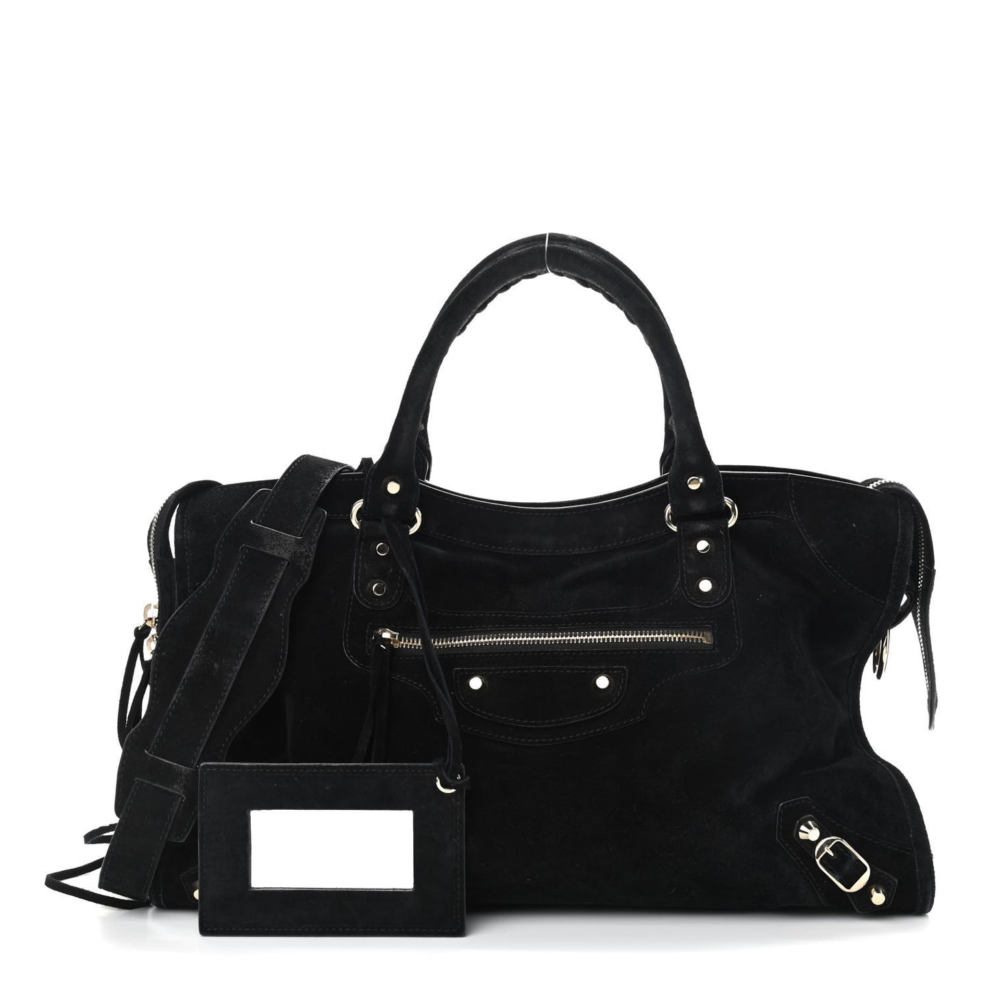 Baby Daim Suede Classic Silver Hardware City Black