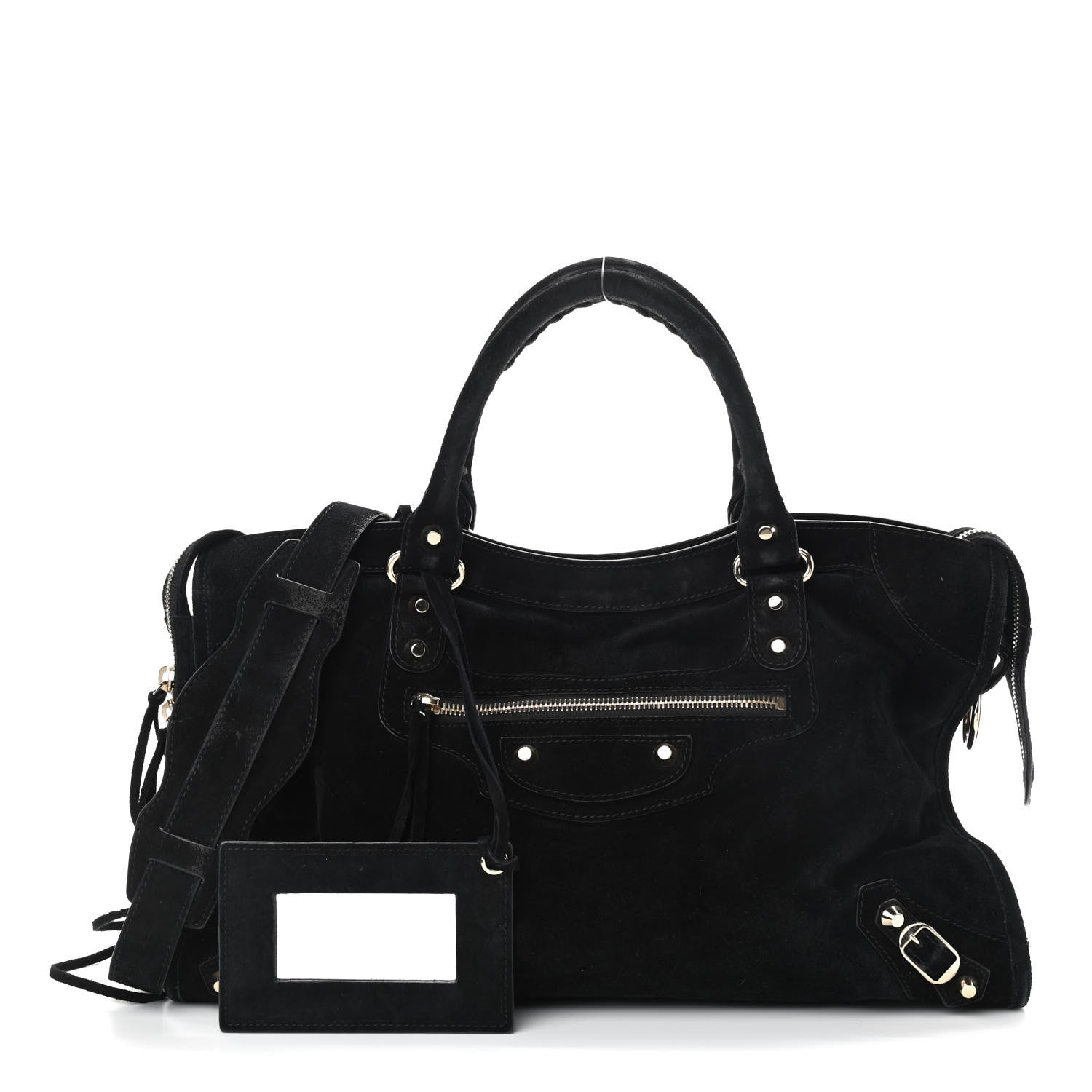 Balenciaga Baby Daim Suede Classic Silver Hardware City Black 1 of 16