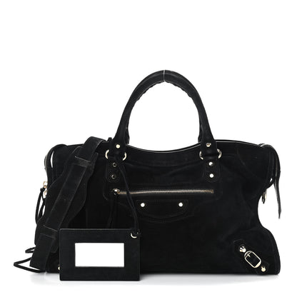 Balenciaga Baby Daim Suede Classic Silver Hardware City Black 1 of 16
