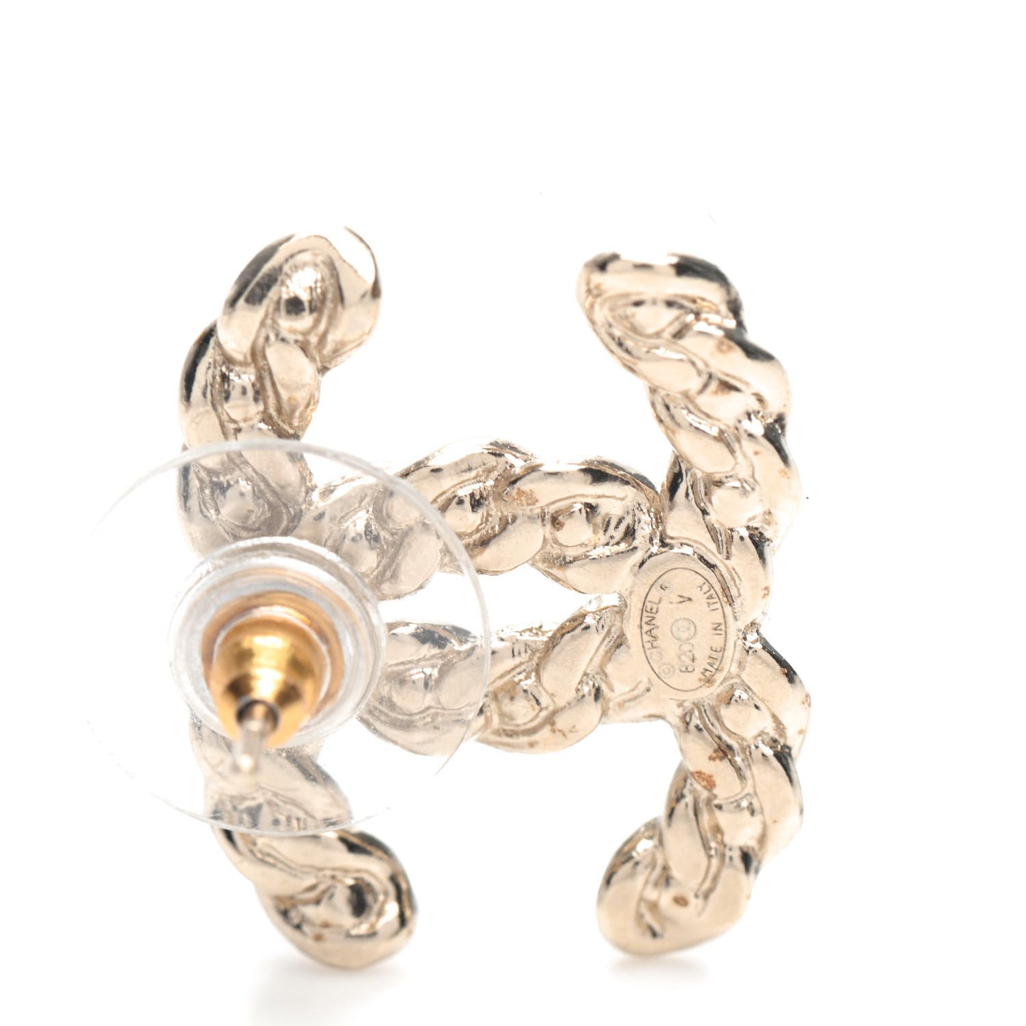 Crystal Pearls Coronation CC Earrings Gold