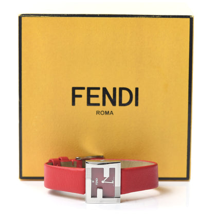 Fendi Stainless Steel Calfskin Diamond 24mm FendiMania Quartz Watch Red 7 of 7