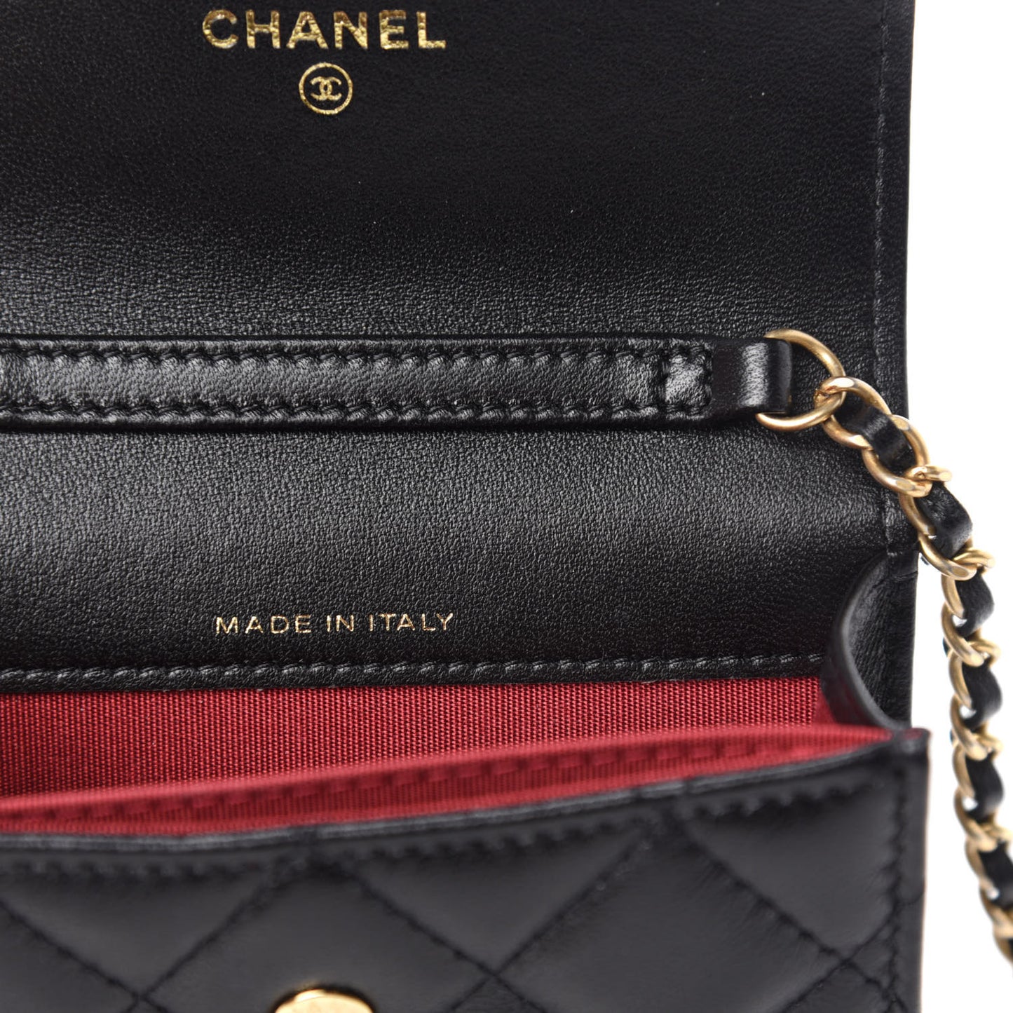 Lambskin Quilted Romance Clutch With Chain Black