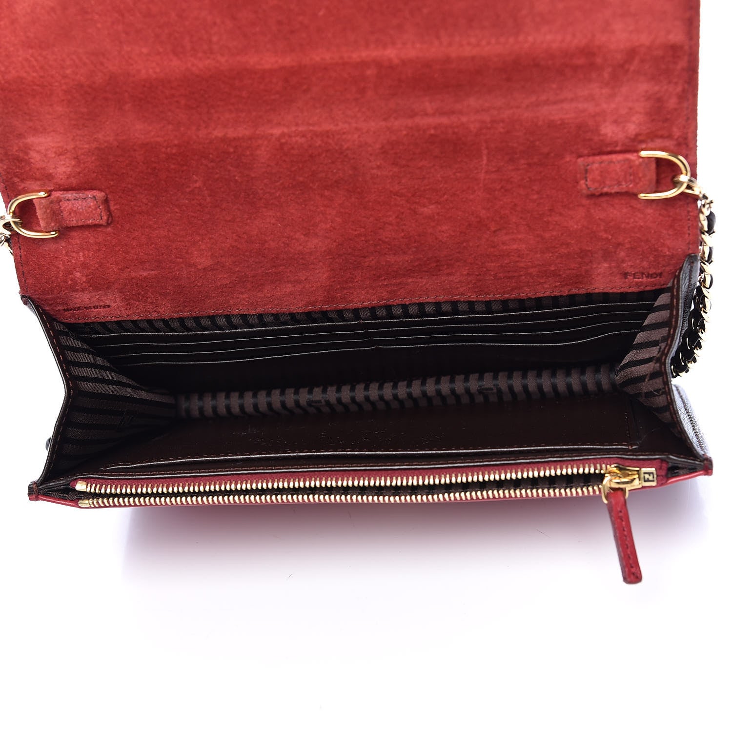 Fendi Vitello Wallet On Chain Red 5 of 15