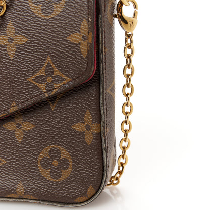 Louis Vuitton Monogram Pochette Felicie Chain Wallet Fuchsia 18 of 19