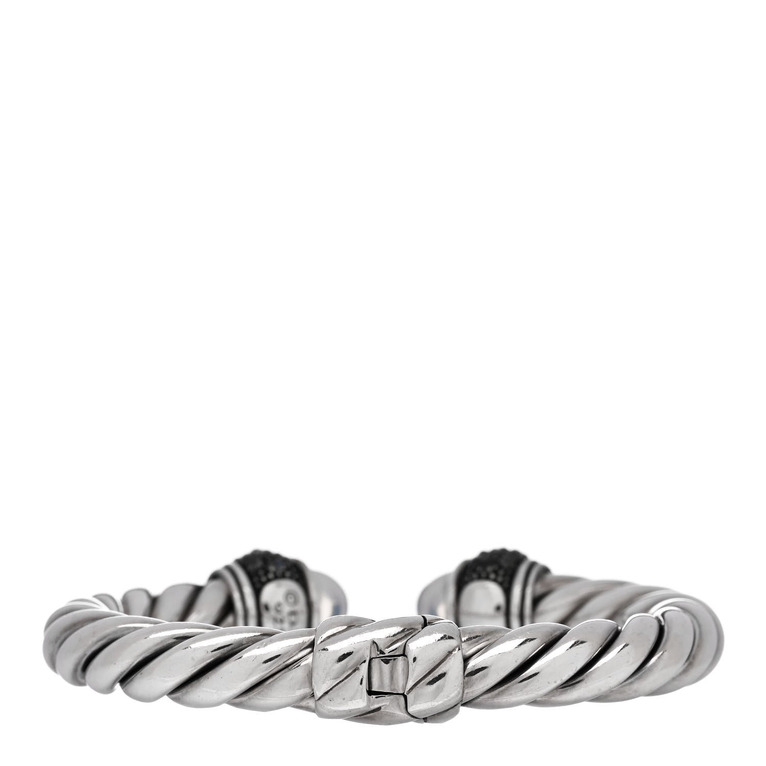 David Yurman Sterling Silver Moon Quartz Blue Moonstone 9mm Cable Renaissance Bracelet 2 of 3