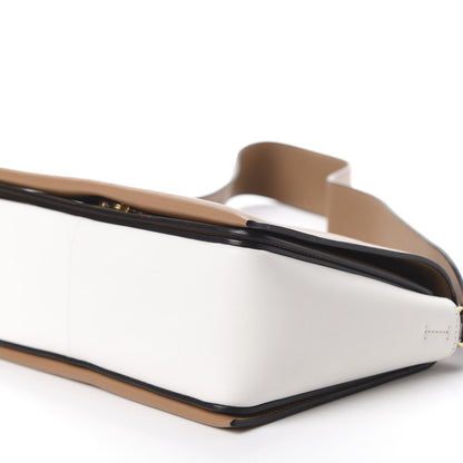 Celine Shiny Smooth Calfskin Medium Frame Shoulder Bag Tan Optic White 6 of 7