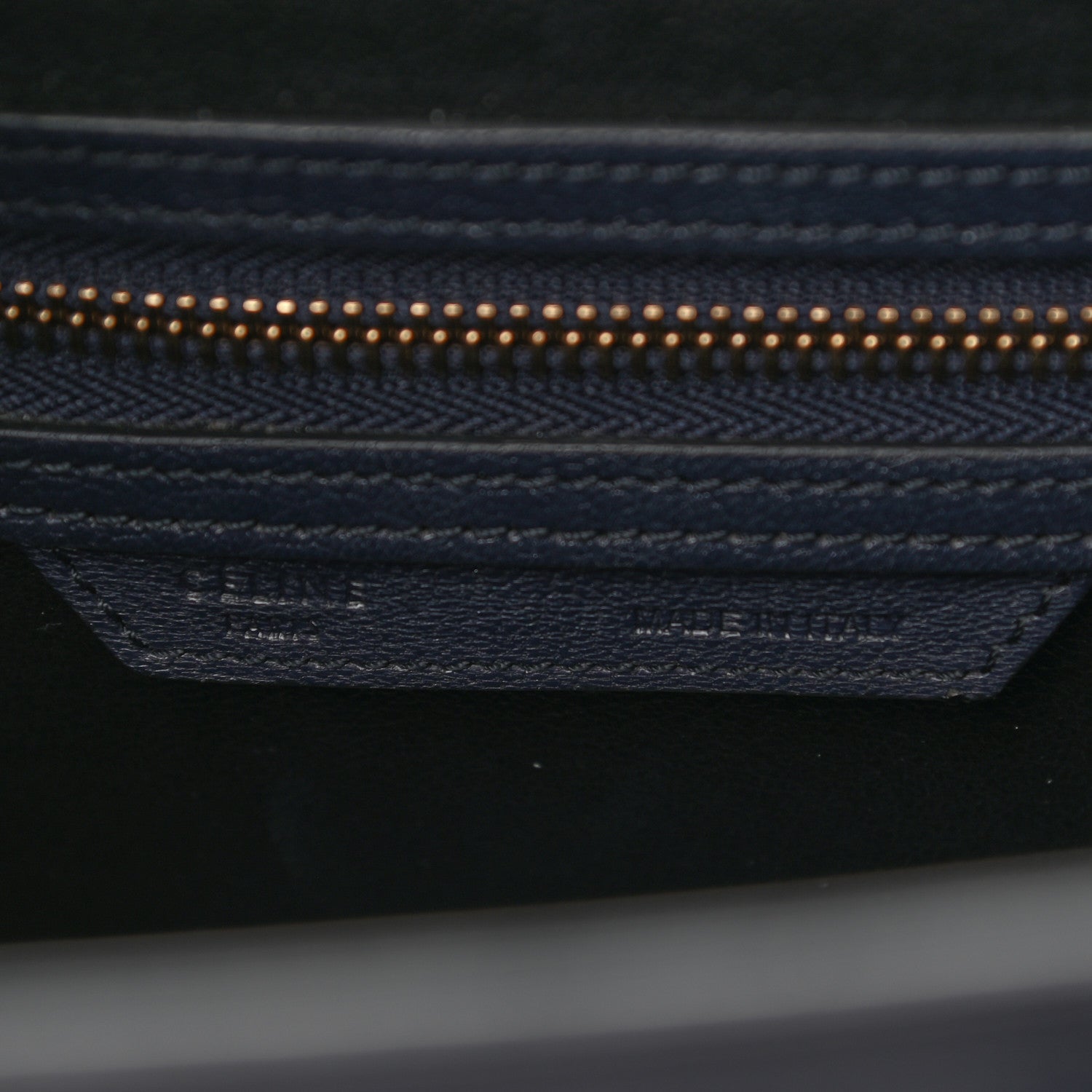 Celine Goatskin Micro Luggage Navy Blue 6 of 10