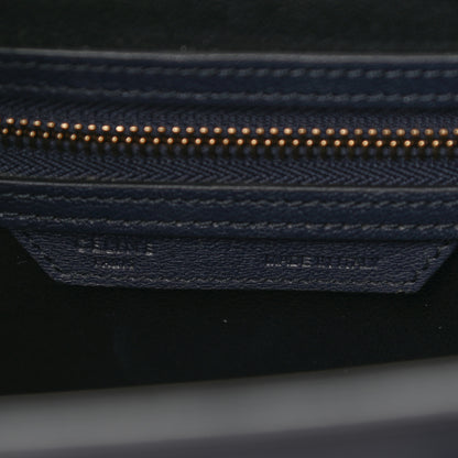 Celine Goatskin Micro Luggage Navy Blue 6 of 10