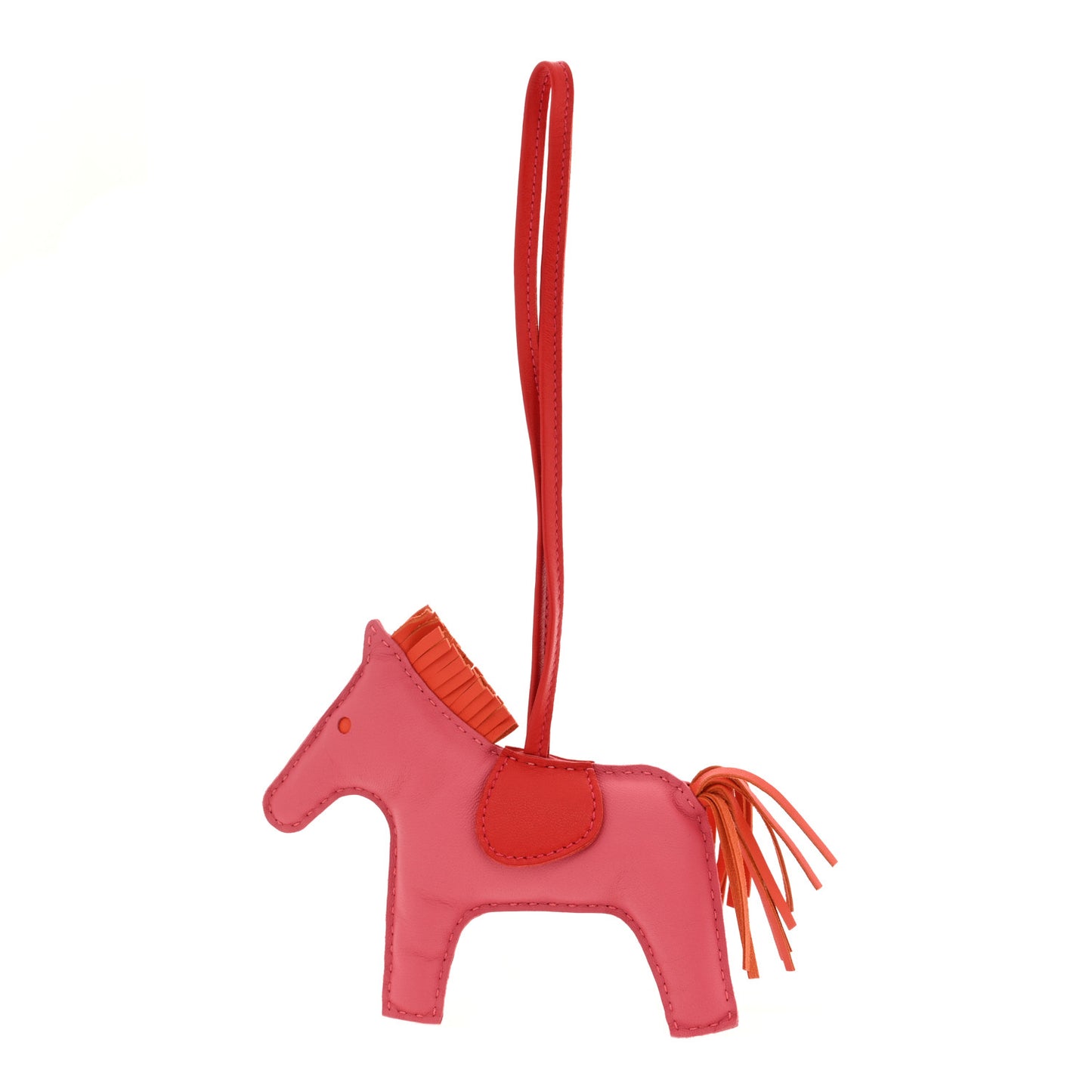 Milo Lambskin Grigri Rodeo Horse Bag Charm MM Rose Azalee Orange Poppy