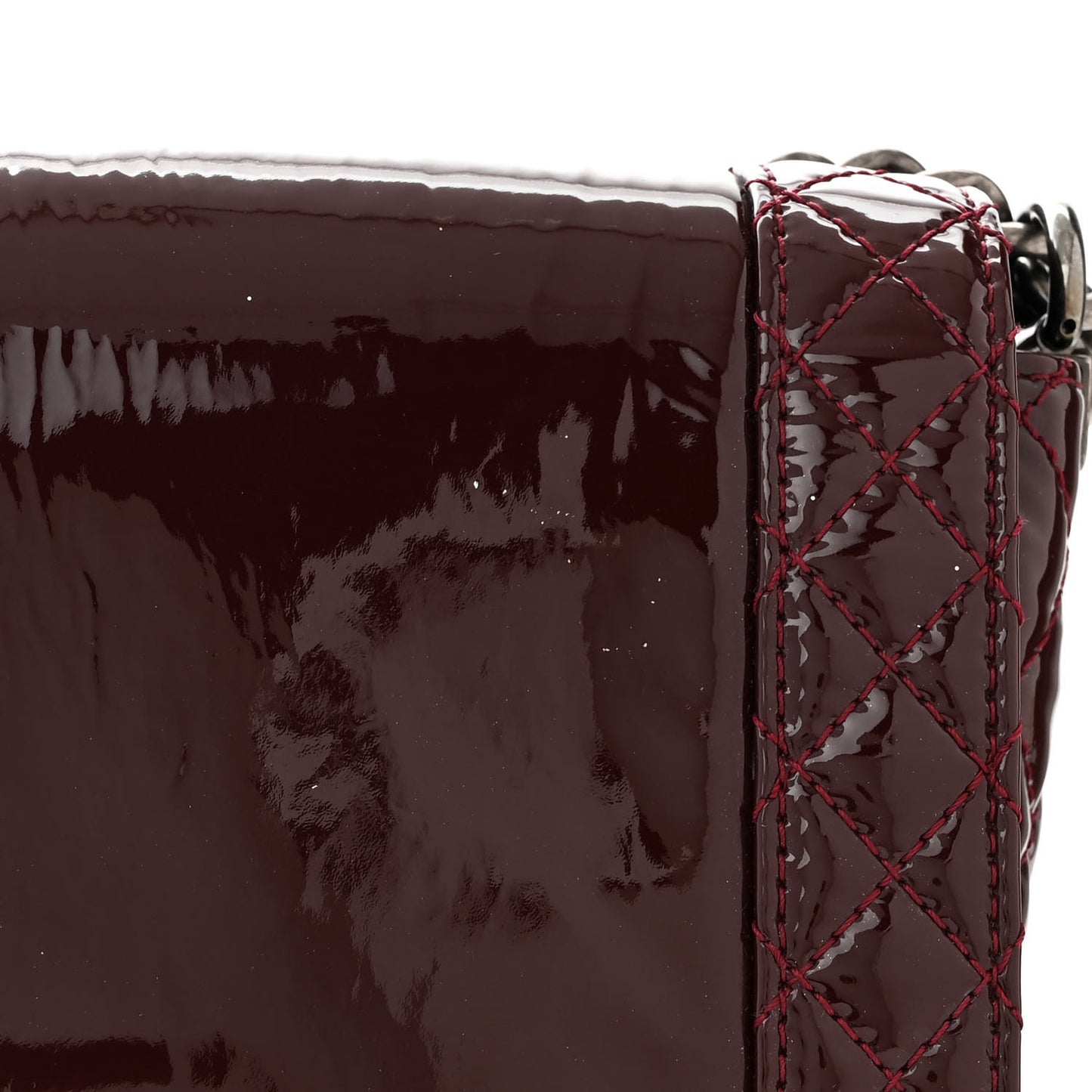 Patent Large Boy Reverso Flap Burgundy