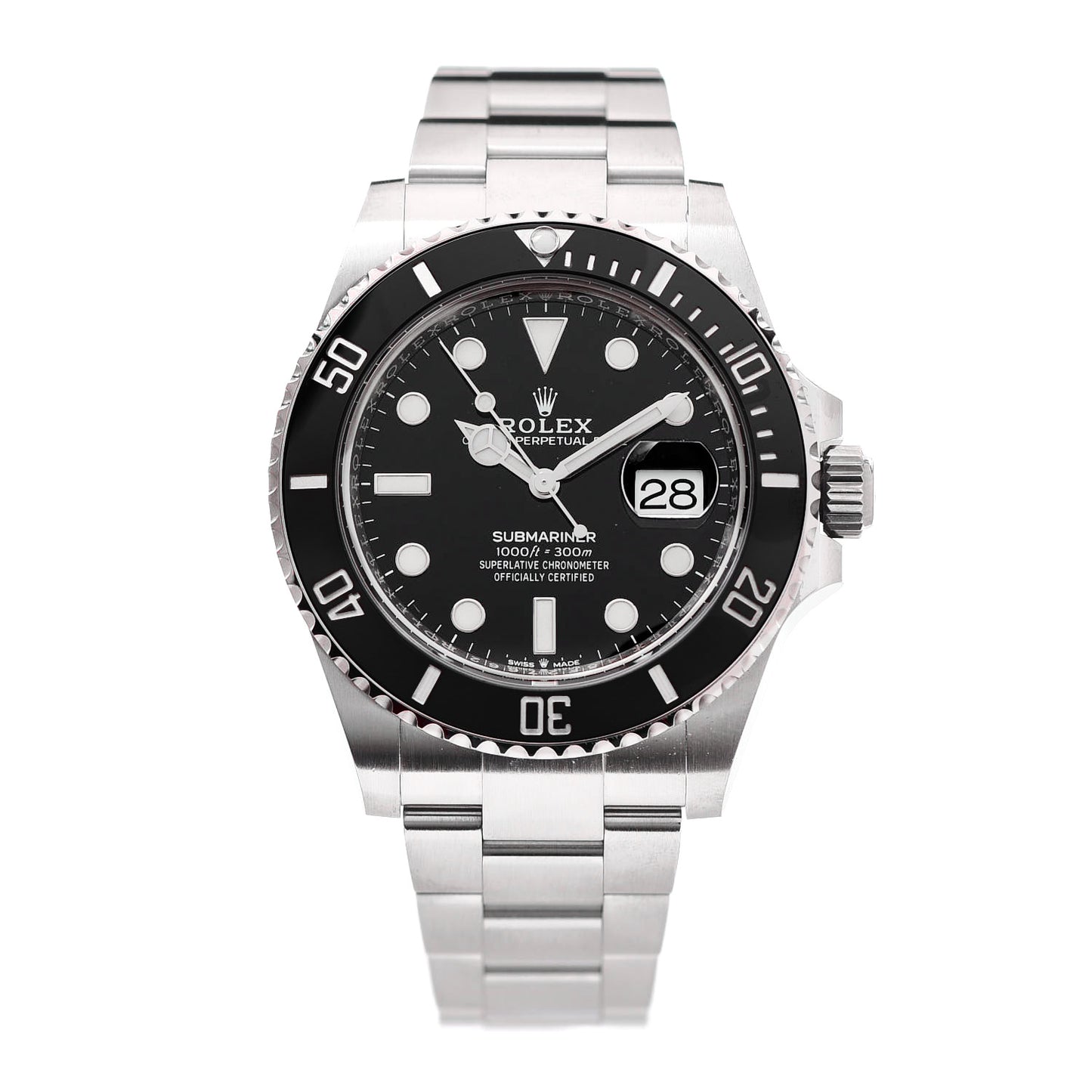 Stainless Steel 41mm Oyster Perpetual Submariner Date Watch Black 126610LN