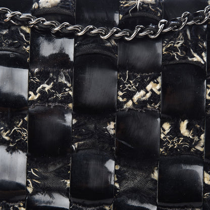 Chanel Tweed Vinyl Woven Medium Single Flap Black White 8 of 19