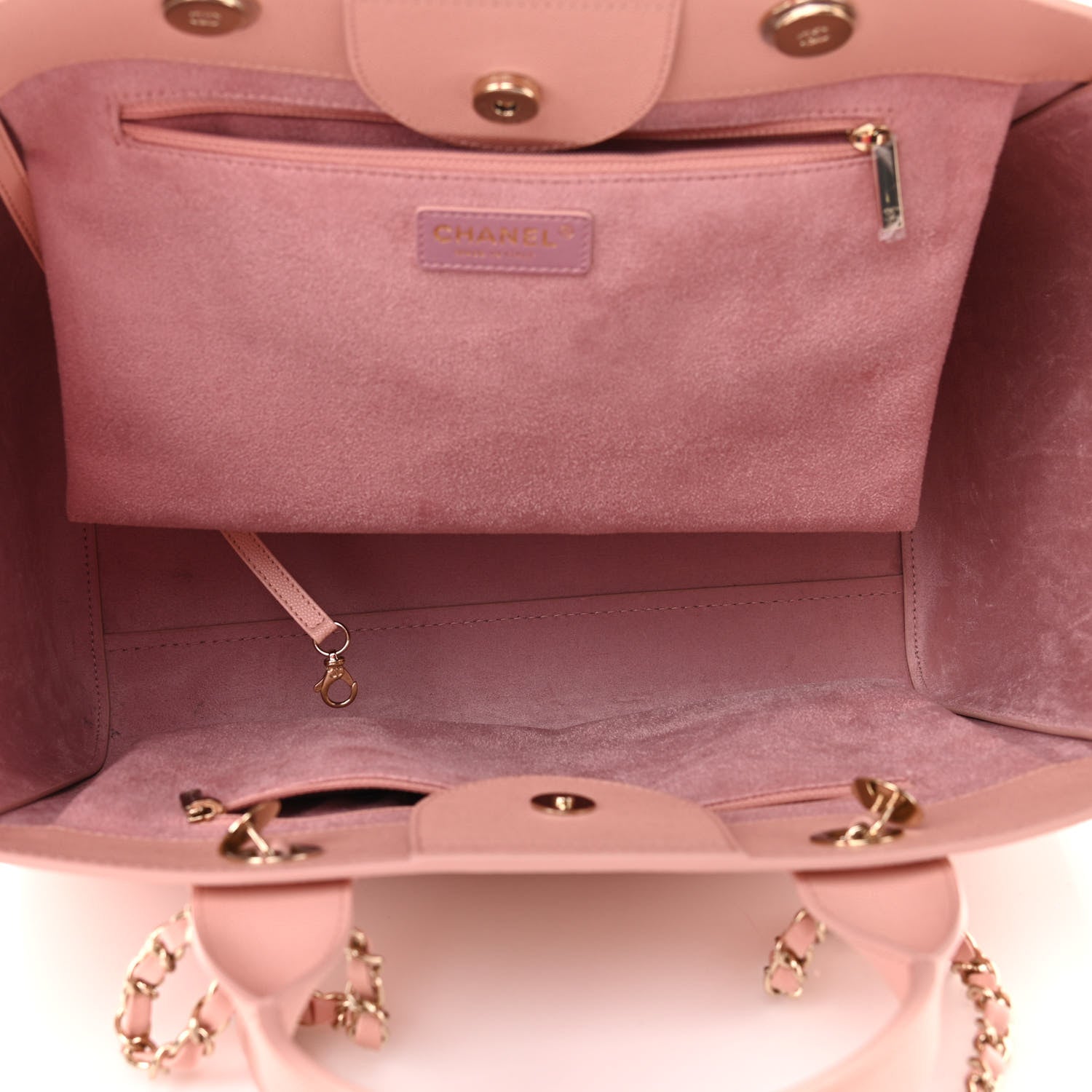 Chanel Caviar Medium Studded Deauville Tote Light Pink 5 of 12