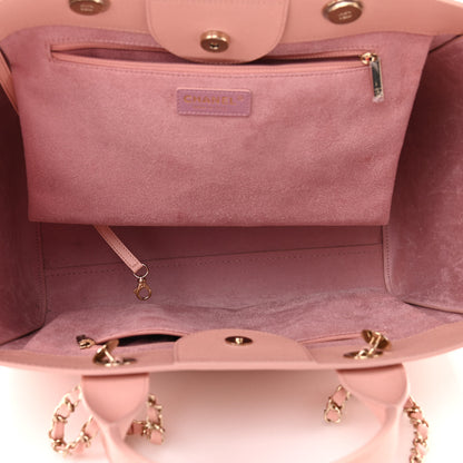 Chanel Caviar Medium Studded Deauville Tote Light Pink 5 of 12