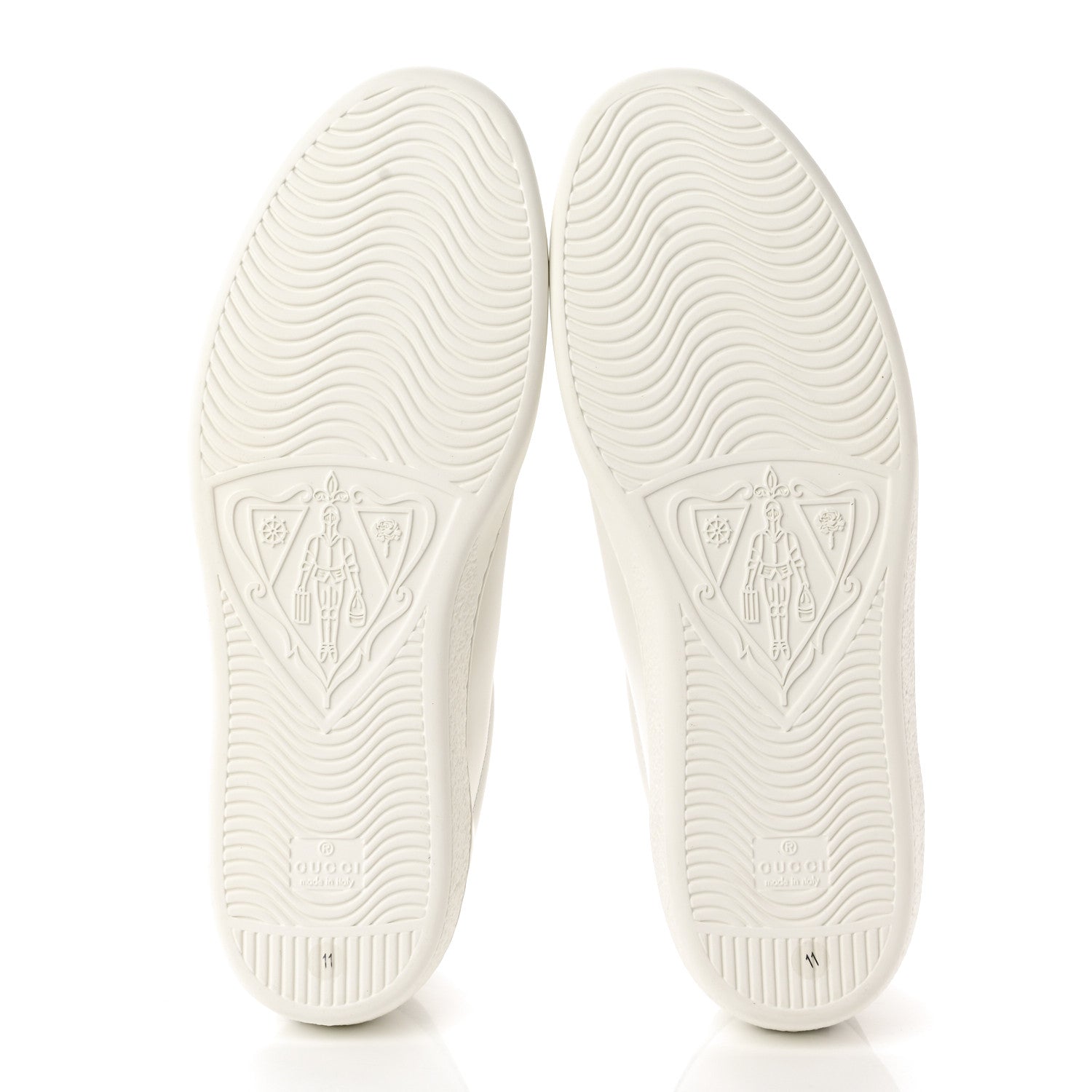 Gucci Calfskin Interlocking G Perforated Mens Ace Sneakers 11 White Grey Sky 5 of 9