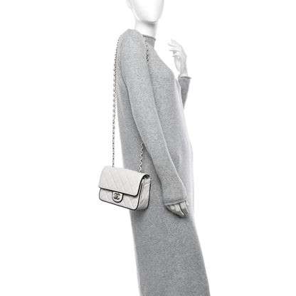 Chanel Lambskin Quilted Resin CC Mini Flap Bag White Black 3 of 10