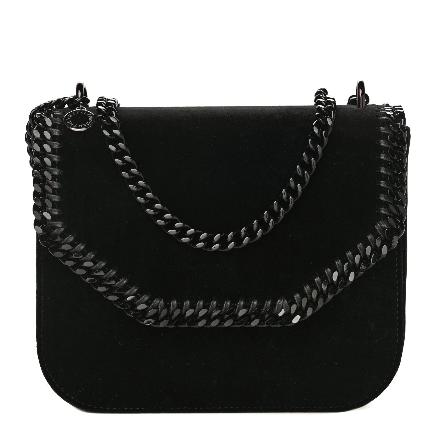 Stella McCartney Velvet Effect Medium Falabella Box Shoulder Bag Black 1 of 13